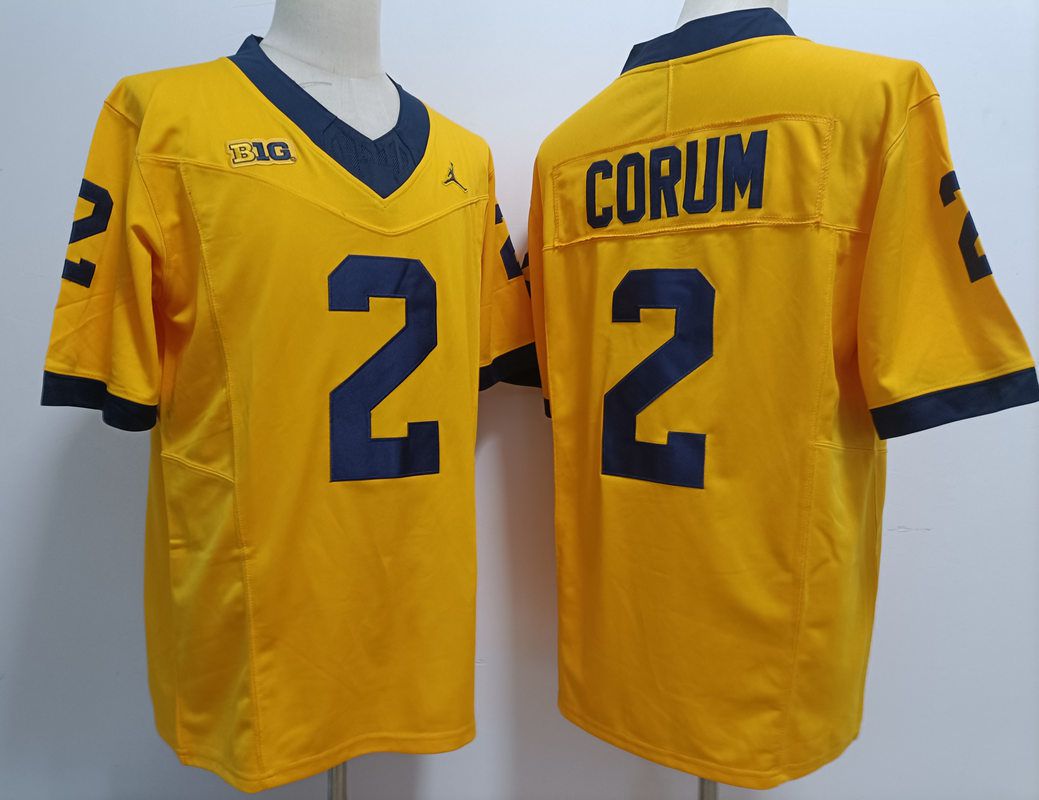 Men Michigan Wolverines #2 Corum Yellow 2025 NCAA Jersey